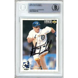 1994 Collectors Choice #474 Alan Trammell Signed Card AUTO Beckett Slab Tigers - Picture 1 of 5