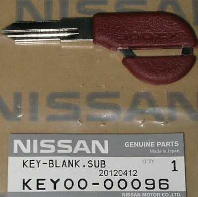 Genuine Nissan OEM 90-96 300ZX Z32 Master Key Blank Uncut Red ☆ KEY00-00096 ☆ - Изображение 1 из 4