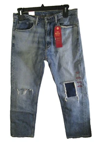 NWT Levis 505 Mens Regular Cropped Stretch Jeans 34 Sublime Rhythm/Pieced - Picture 1 of 3