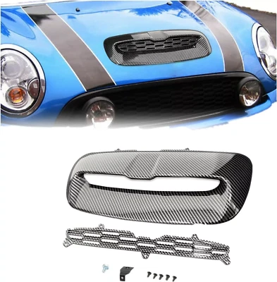 Front Air Hood Vent Scoop Intale For Mini Cooper S R56 2007-13 Carbon Fiber Look - Image 1 of 4