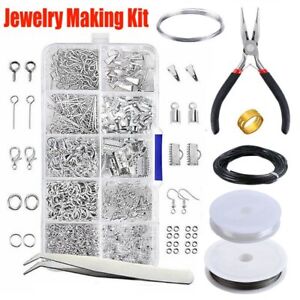 Jewelry Making Kit Sterling Beading Repair Tools Craft Supplies Bead DIY Silver
