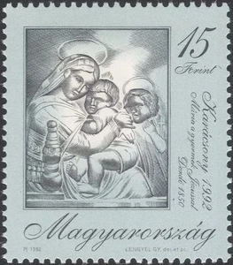 Hungary 1992 Christmas/Greetings/Madonna/Child/Carving/Art 1v set (n45826) - Picture 1 of 1