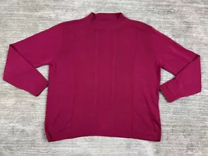 Alfred Dunner Sweater Womens Extra Large Red Mock Neck Longsleeve Knit Pullover - Picture 1 of 12