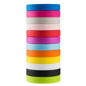 -Wholesale 12pcs/Set Mixed Colors Adult's Blank Silicone Wristbands,Rubber Br... - Picture 1 of 8