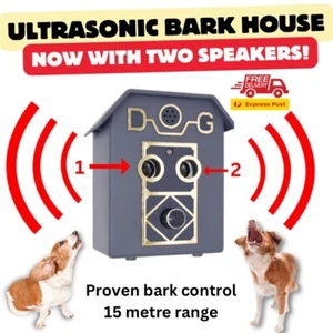 ULTRASONIC BARK HOUSE DOUBLE STRENGTH incl 9V BATTERY ANTIBARK - MULTIPLE DOGS - Bild 1 von 10