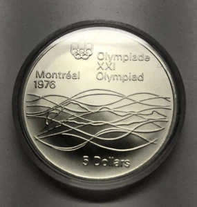 1976 $5 Canadian Canada Olympic Silver Coin .925% Silver - Picture 1 of 3
