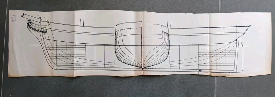 Bauplan Spantenriß Nr.9 Segelschiff  2 Master Gebraucht - Bild 1 von 1