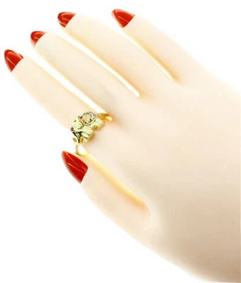 New Solid Real 14K Gold Multi Tone Ladies Ring Lucky Elephant 4.2 Grams Size 9 - Image 1 of 4