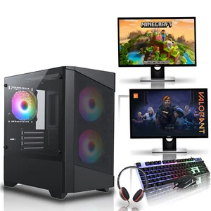 Dual Moniter PC Para Jugar Lote Quad Core i7 16GB RAM 1TB+ 256GB SSD Nvidia Gt - Imagen 1 de 11