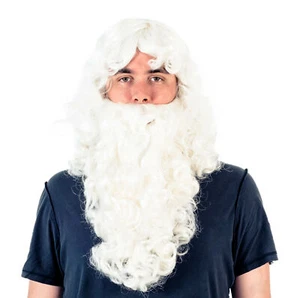 Adult Deluxe Santa Long Beard and Wig White Costume Cosplay Accessory - Picture 1 of 3