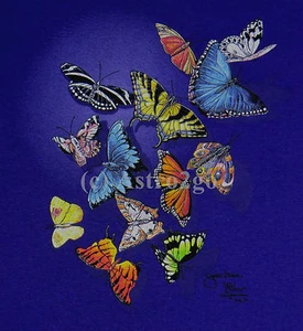 BUTTERFLY SPLASH-Mariposas Insectos Insectos Insectos Naturaleza Niños 2 Caras Camiseta S - Imagen 1 de 3