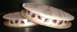 Offray 3/8 In By 12 Ft Ribbon With Footballs ~ 2 Pack - Picture 1 of 5