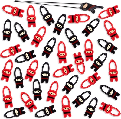 40PCS Stretchy Flying Ninjas, Funny Elastic Slingshot Ninja Toys for Boys Girls, - Image 1 of 4