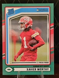 Xavier Worthy 2024 Panini Donruss #398 Clasificado Novato Verde Prensa Prueba Chiefs - Imagen 1 de 2