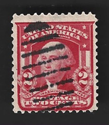 Scott# 319 2c Washington ~ New Ornate Design with Duplex Cancel - (B-6) - Image 1 of 2
