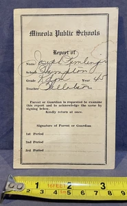 Mineola Public Schools Hamplin County 1945 report card - Picture 1 of 4