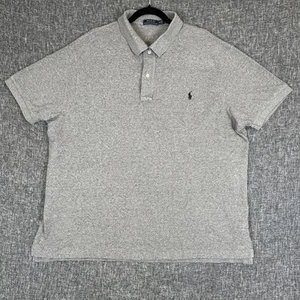 Polo Ralph Lauren Polo Shirt Mens 2XB Big Gray w/ Black Pony Logo Boxy Golf - Picture 1 of 7
