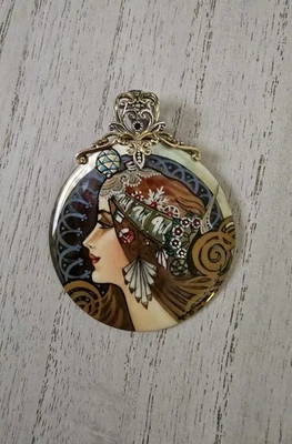 Gemas En Vogue Michael Valitutti Plata de Ley Pintado Dama Mujer Colgante MOP Foto 1 de 4