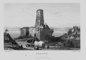 1840 - Rüdesheim am Rhein Rheingau campesinos Renania-Palatinado grabado en acero original - Imagen 1 de 1