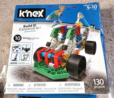 KNEX Building Set 15216 10 Models 130 Pieces Cars Build & Play 5+ NEW Sealed - Image 1 of 4