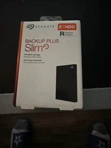 Seagate STHN2000400 Backup Plus Slim USB 3.0 2TB External Hard Drive - Black - Afbeelding 1 van 2