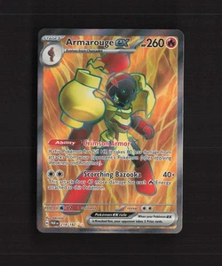 Carta Pokémon holográfica ultra rara arte completo Armarouge ex 218/182 Paradox Rift casi nueva - Imagen 1 de 10