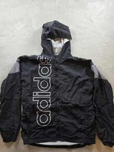 Adidas Youth Boys XL Full Zip Jacket Windbreaker Logo Spellout - Picture 1 of 8