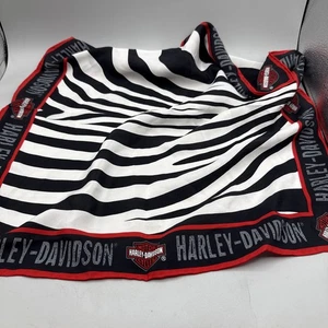 Vintage 1998 Harley Davidson Ralph Marlin Zebra print Scarf 14 X 58 Inches - Picture 1 of 5