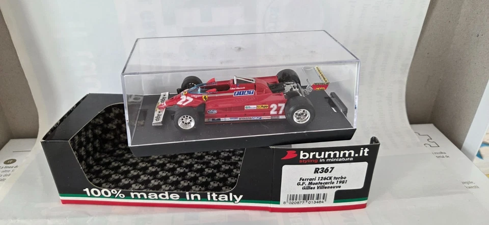 Ferrari  F1  126 CK Turbo   GP  MonteCarlo 1981    G.  Villeneuve  Brumm  1:43 - Immagine 1 di 3