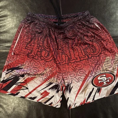 Pantalones cortos de malla Chalk Line 49ers.  Entrepierna de 5 pulgadas talla grande para hombre 18 pulgadas Foto 1 de 4