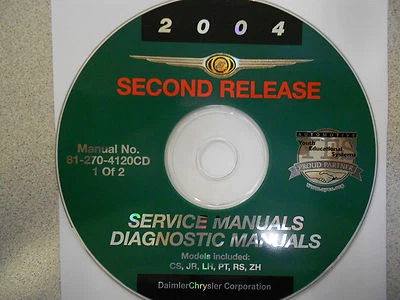 2004 Chrysler Pacifica Sebring LHS Servizio Manuale DVD CD Second Rilascio 1of2 - Immagine 1 di 3