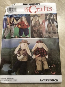 Simplicity Stofftier Hase Kaninchen Kleidung Baseball Angeln Jagd Muster 7836 - Bild 1 von 4