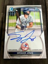 SPENCER JONES AUTO 2023 Bowman Chrome Prospect Autographs #CPASJ AUTO ON CARD