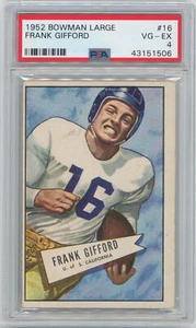 1952 Bowman Large 16 Frank Gifford PSA 4 682882 - Picture 1 of 2