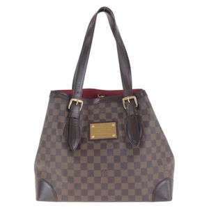 LOUIS VUITTON Damier Hampstead MM N51204 Tote Bag Brown PVC/leather - Picture 1 of 10