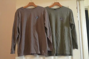 LOT OF 2 BROWN, GREEN LONG SLEEVE SHIRTS BY LIFE IS GOOD ~ XL - Picture 1 of 12