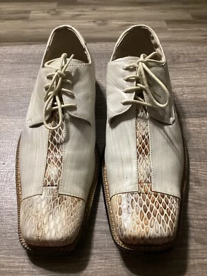 Zapato de vestir Giovanni estilo en Italia para hombre de cuero color crema talla 10 Foto 1 de 4