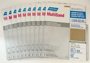 50 SHEETS NORTON MULTISAND 9 x 11 SANDPAPER SHEET 100 150 220 GRIT 47765 SANDING - Picture 1 of 5