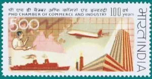 INDIA 2005 PHD Chamber Commerce Industry Aircraft Ship Stamp 1v MNH - Imagen 1 de 2