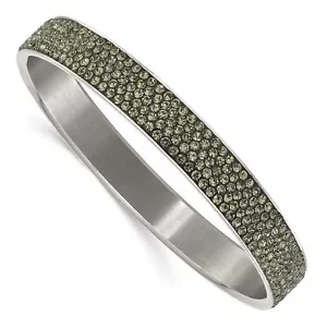 Brazalete Brazalete Plano Fino Acero Inoxidable Pulido y Cepillado Cristal Gris - Imagen 1 de 6