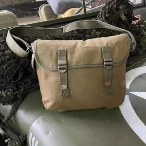 US Army Style tela borsa da combattimento borsa a tracolla borsa seconda guerra mondiale airforce USAAF nome OD - Foto 1 di 4