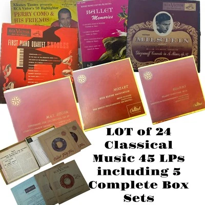 LOT-24 Orchestra LP 45s, 3 Capitol Telefunken Red Box Sets Mozart, Reger, Brahms Foto 1 de 4