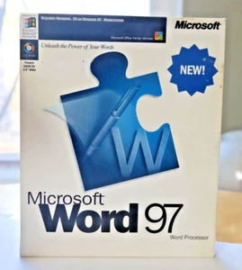 Seltene Microsoft WORD 97 Brandneu, CD ROM Medien KOMPLETT MIT CD KEY HANDBUCH - Bild 1 von 3