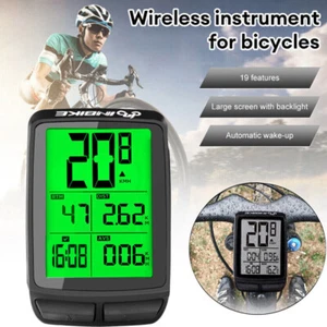 Funk Kabellos Fahrradcomputer LCD Fahrrad Tachometer Radfahren Kilometerzähler - Bild 1 von 20