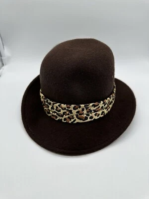 Sombreros Magid Mujer Fedora Marrón Tela Sombrero Foto 1 de 4