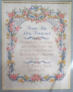 NEW Vntg 1992 Sunset Cross Stitch Kit "From this Day Forward"  sz 11x14  Wedding - Picture 1 of 3