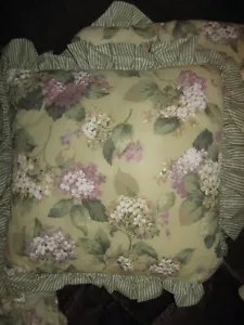 Martha Stewart, Vintage Hortensie 2 Stück Dekokissen & 2 Stück Topper Vorhang Set - Bild 1 von 7