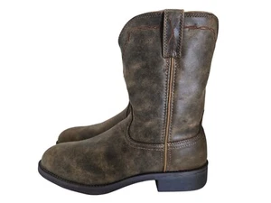twisted x brown leather 9" roper boots US 8.5 C - Picture 1 of 24