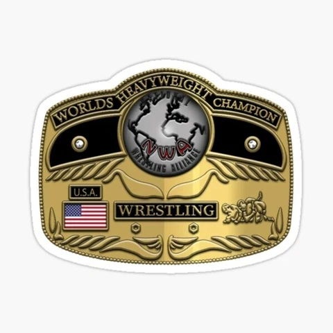 NWA World Heavyweight Champions Belt Sticker  (3.9 x 3 inches) Cover