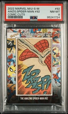 SPIDER-MAN PSA 8 2022 Marvel Metal Universe Spider-Man Comic Cuts #92 21/40 - Image 1 of 2